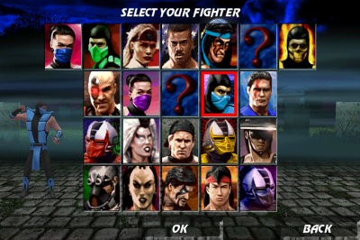 Ultimate Mortal Kombat 3 for iPhone char select